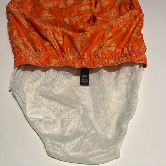 OP Men's Board Shorts Orange Leaf Pattern Size Medium(32-34) - Picture 7 of 8